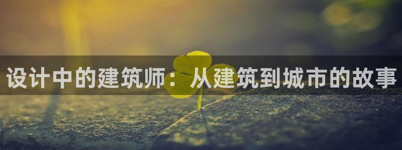 顺盈娱乐主管待判官333OO：设计中的建筑师：从建筑到城市的故事